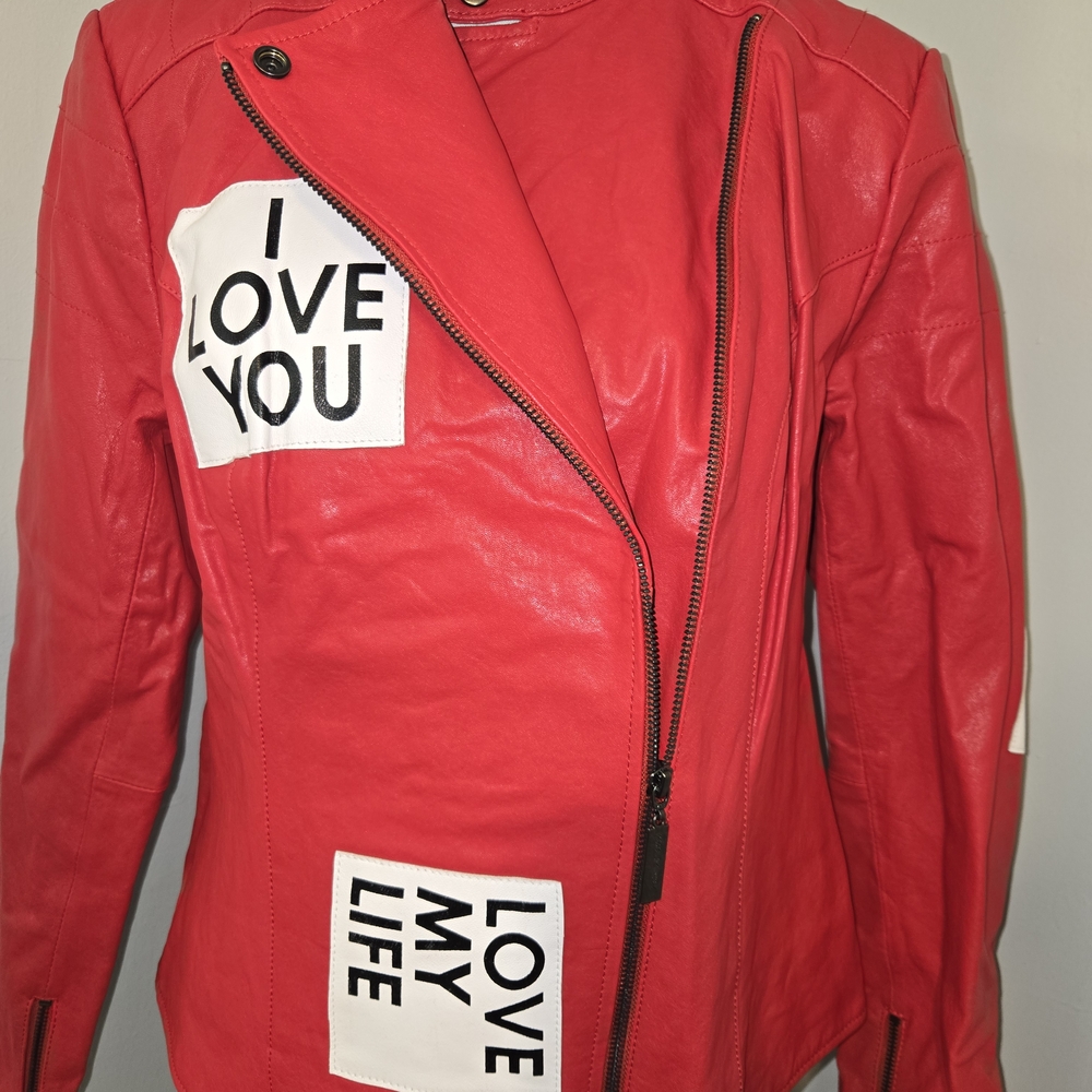 Leather Red Love Addict Jacket - Picture 11 of 16